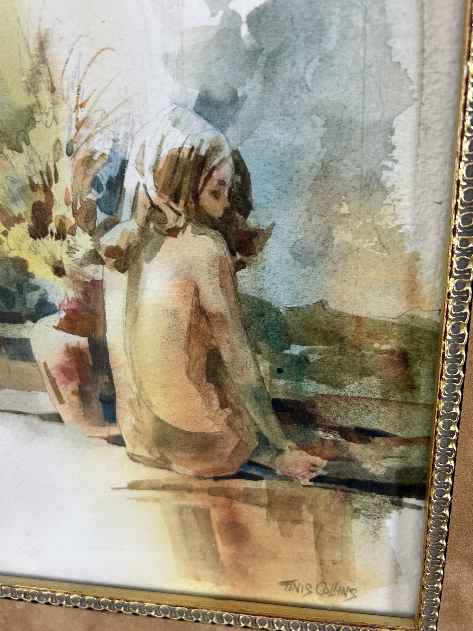 Seated Nude at the Beach – Finis F. Collins, American, 20th Century - Image 4